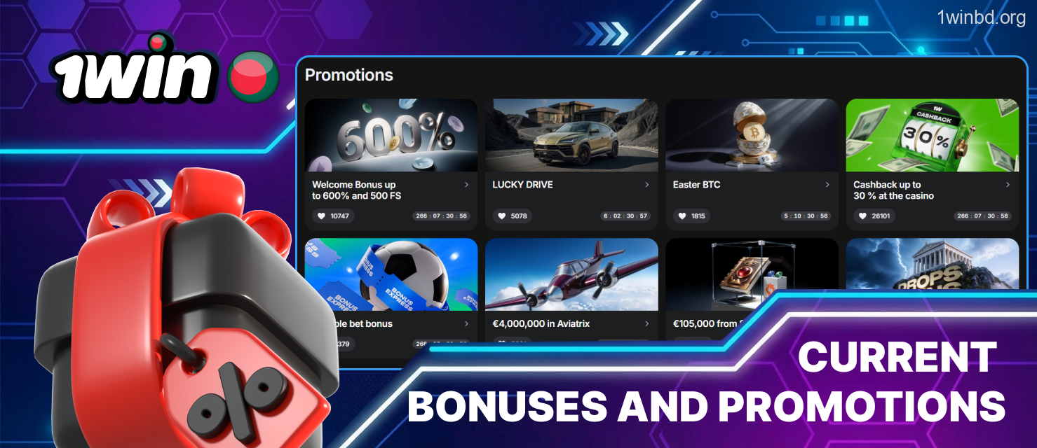 1Win Bangladesh latest deals and offers