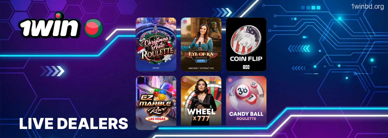 1Win games with live dealers experience and gameplay